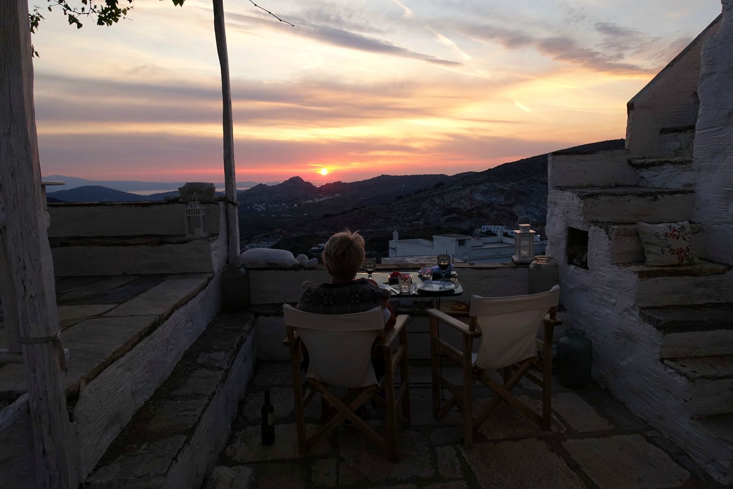 Solnedgang over Paros.