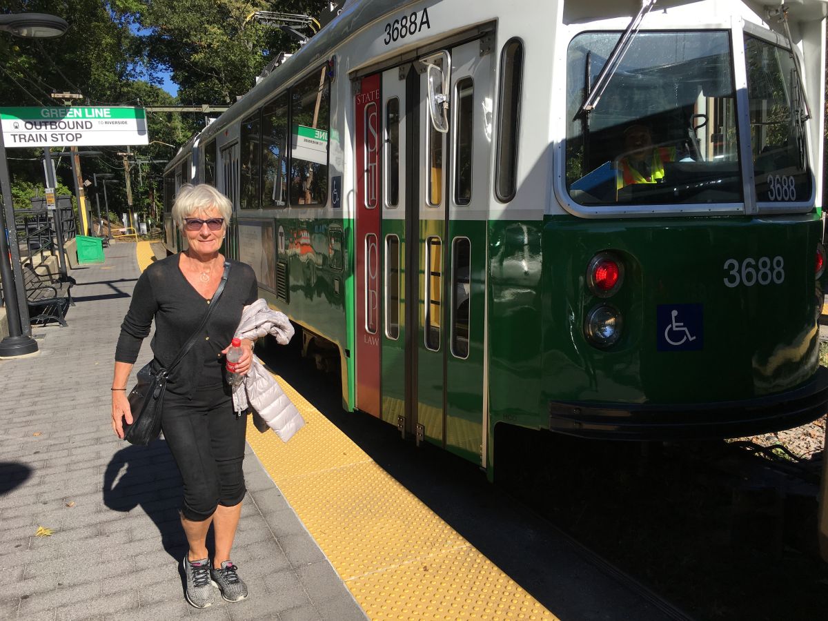 Bostons metro, Green Line ved Lockwood. Nu skal vi hente bilen og køre til lufthavnen