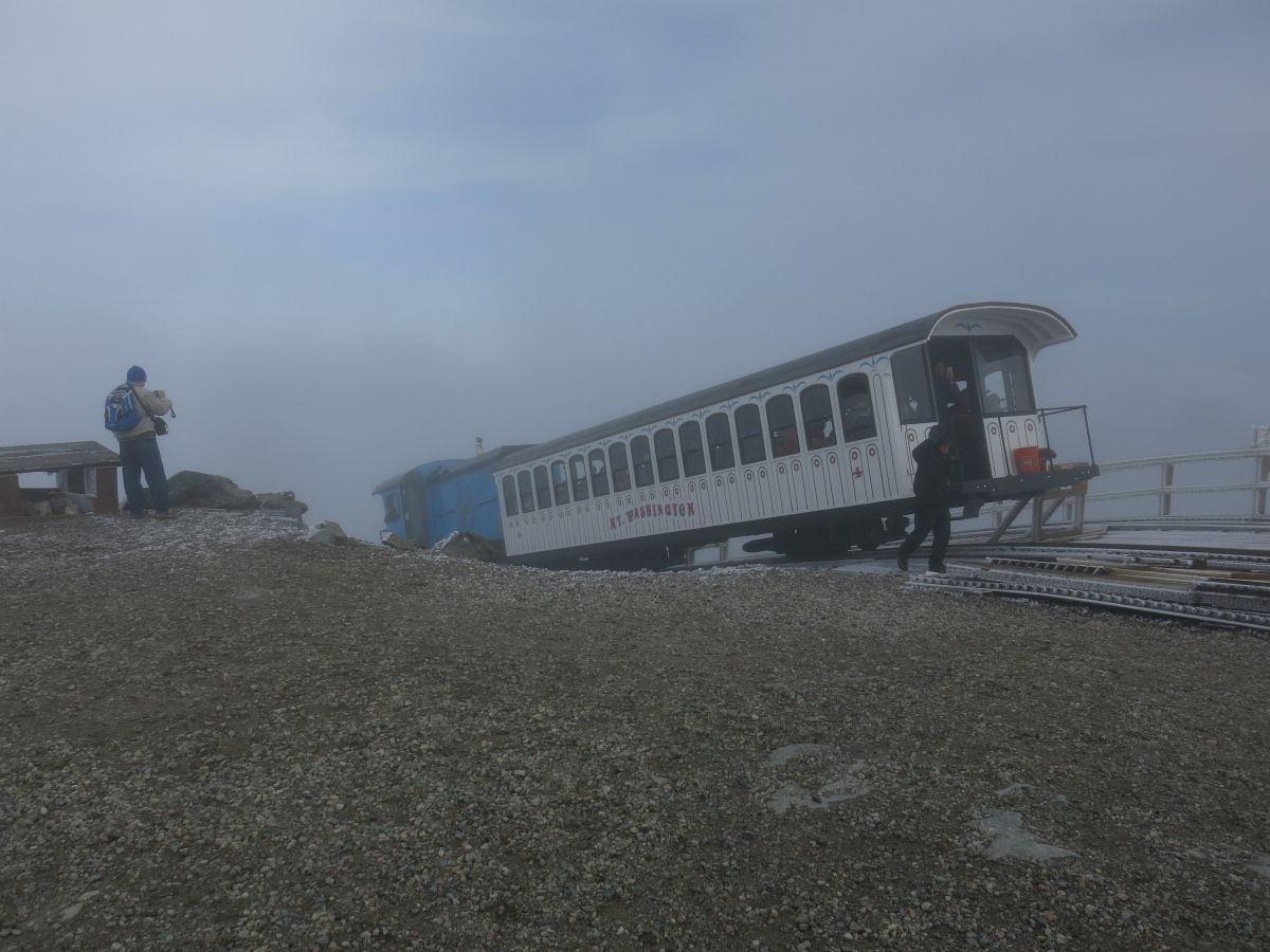 Ankomst til toppen af Mount Washington