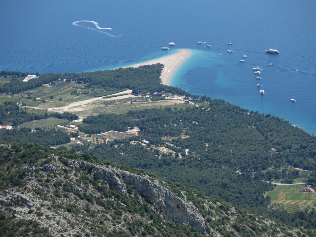 Zlatni Rat, det gyldne horn, Bols berømte sandstrand.