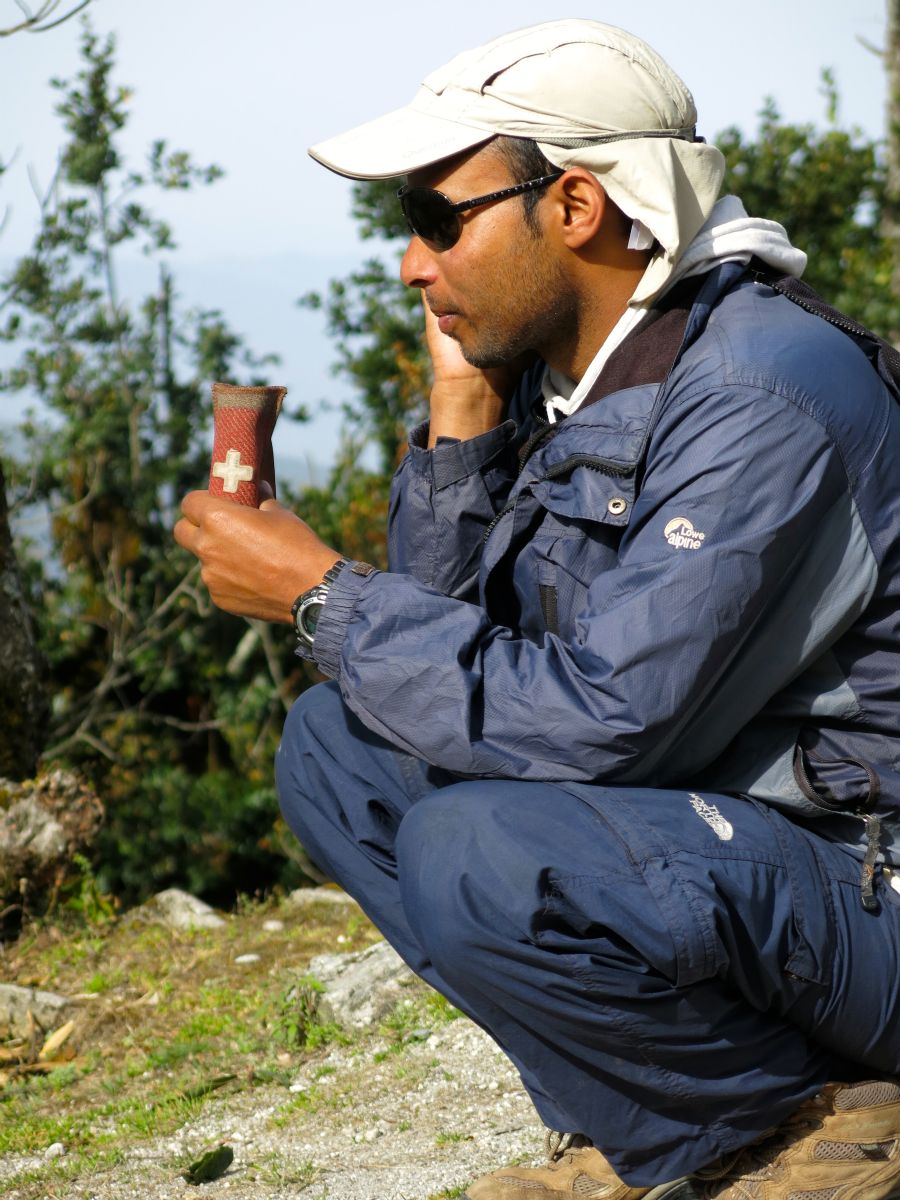Krishna taler i mobiltelefon